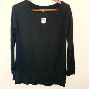 Charlotte Russe black v-neck sweater/top NWT